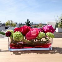 Blumen zur Produktpräsentation