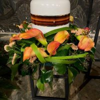 Urnenkranz orange Callas Urnemkranz, orange Callas