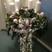 Adventskranz Adventskranz - Silber-Weiss