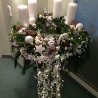Adventskranz Adventskranz - Silber-Weiss