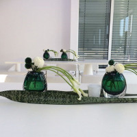 Tischdeko weiss-grün